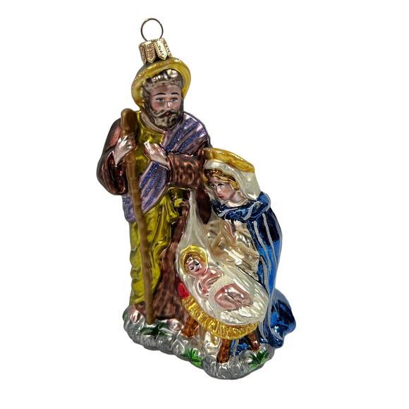 VTG Blown Glass Nativity Mary Joseph Baby Jesus Holy Family 6” - Picture 1 of 8